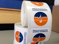 Square roll labels  White glossy labels